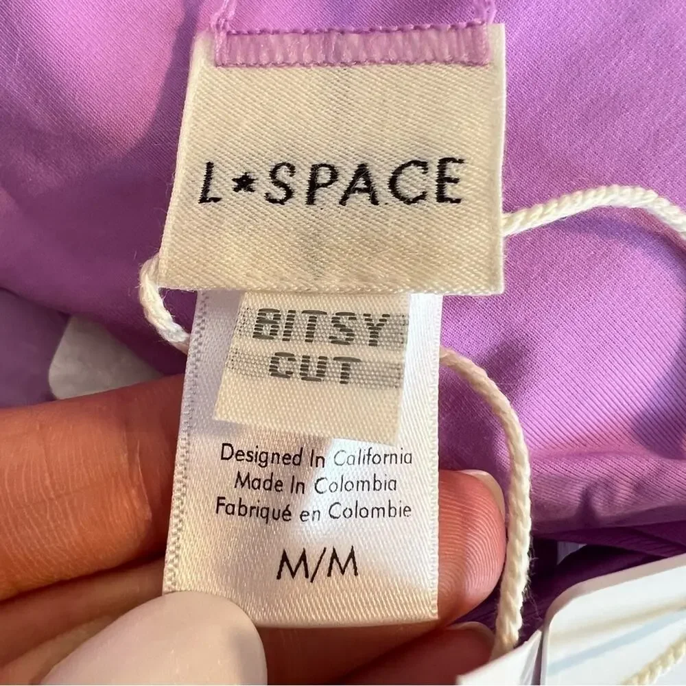 NWT l*space Wilder Bikini Bottom Jewel Purple sz M Bitsy Low Rise Cheeky Summer